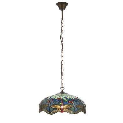 Endon 112195 - Lustre à chaîne Tiffany DRAGONFLY 1xE27/60W/230V Ø 41 cm