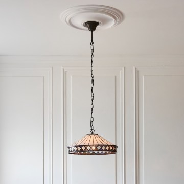 Endon 112196 - Lustre à chaîne Tiffany FARGO 1xE27/60W/230V Ø 41,5 cm