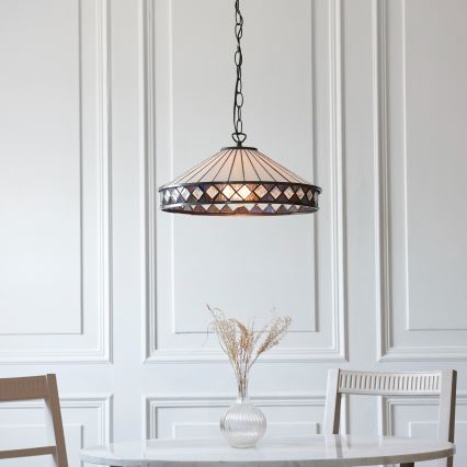 Endon 112196 - Lustre à chaîne Tiffany FARGO 1xE27/60W/230V Ø 41,5 cm