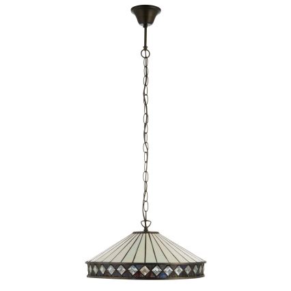 Endon 112196 - Lustre à chaîne Tiffany FARGO 1xE27/60W/230V Ø 41,5 cm