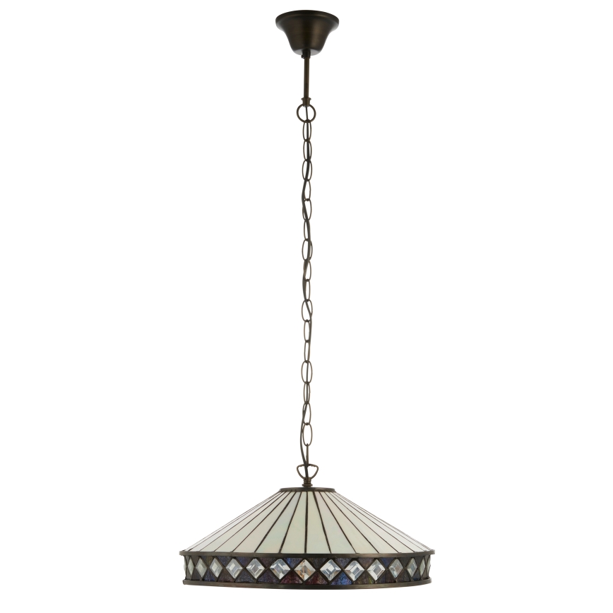 Endon 112196 - Lustre à chaîne Tiffany FARGO 1xE27/60W/230V Ø 41,5 cm
