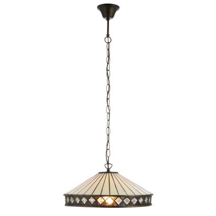 Endon 112196 - Lustre à chaîne Tiffany FARGO 1xE27/60W/230V Ø 41,5 cm