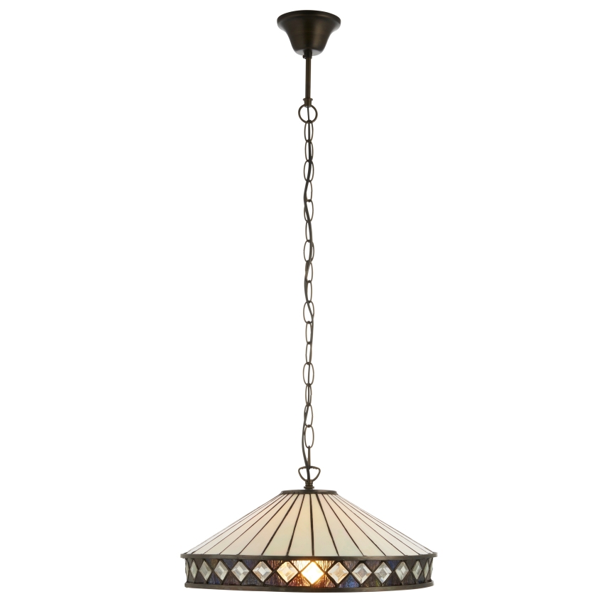 Endon 112196 - Lustre à chaîne Tiffany FARGO 1xE27/60W/230V Ø 41,5 cm