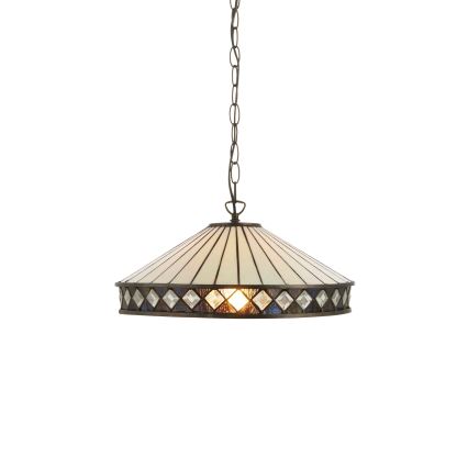Endon 112196 - Lustre à chaîne Tiffany FARGO 1xE27/60W/230V Ø 41,5 cm