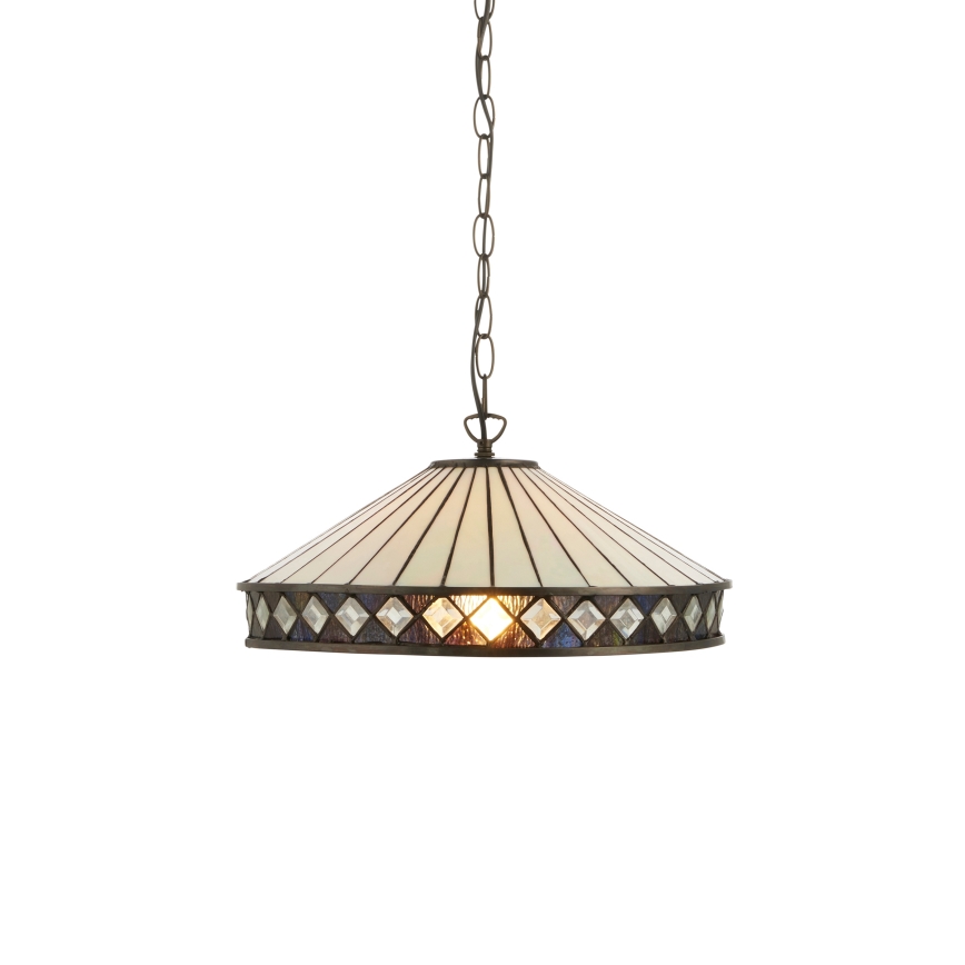 Endon 112196 - Lustre à chaîne Tiffany FARGO 1xE27/60W/230V Ø 41,5 cm