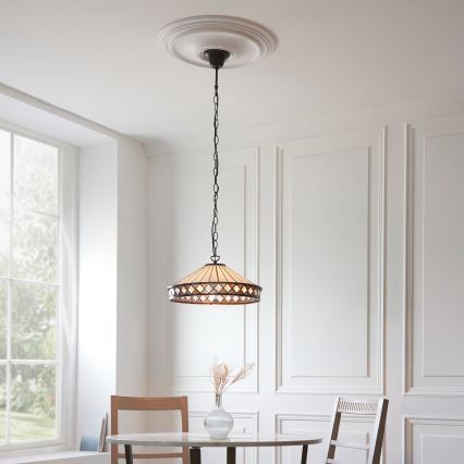 Endon 112196 - Lustre à chaîne Tiffany FARGO 1xE27/60W/230V Ø 41,5 cm
