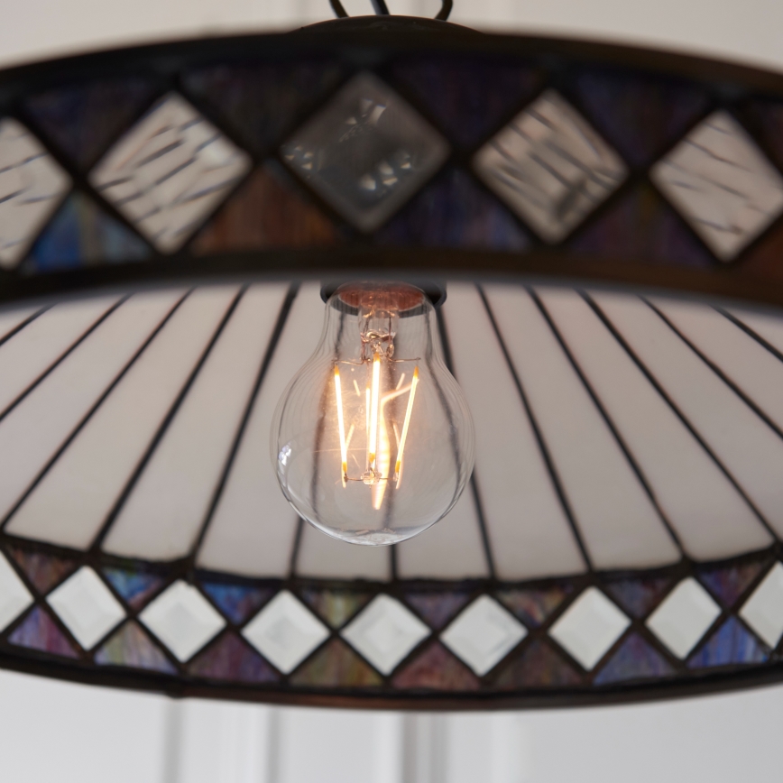 Endon 112196 - Lustre à chaîne Tiffany FARGO 1xE27/60W/230V Ø 41,5 cm