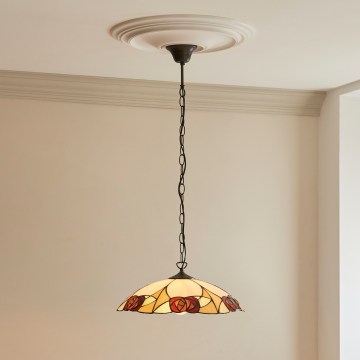 Endon 112197 - Lustre à chaîne Tiffany INGRAM 1xE27/60W/230V Ø 45 cm