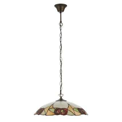 Endon 112197 - Lustre à chaîne Tiffany INGRAM 1xE27/60W/230V Ø 45 cm
