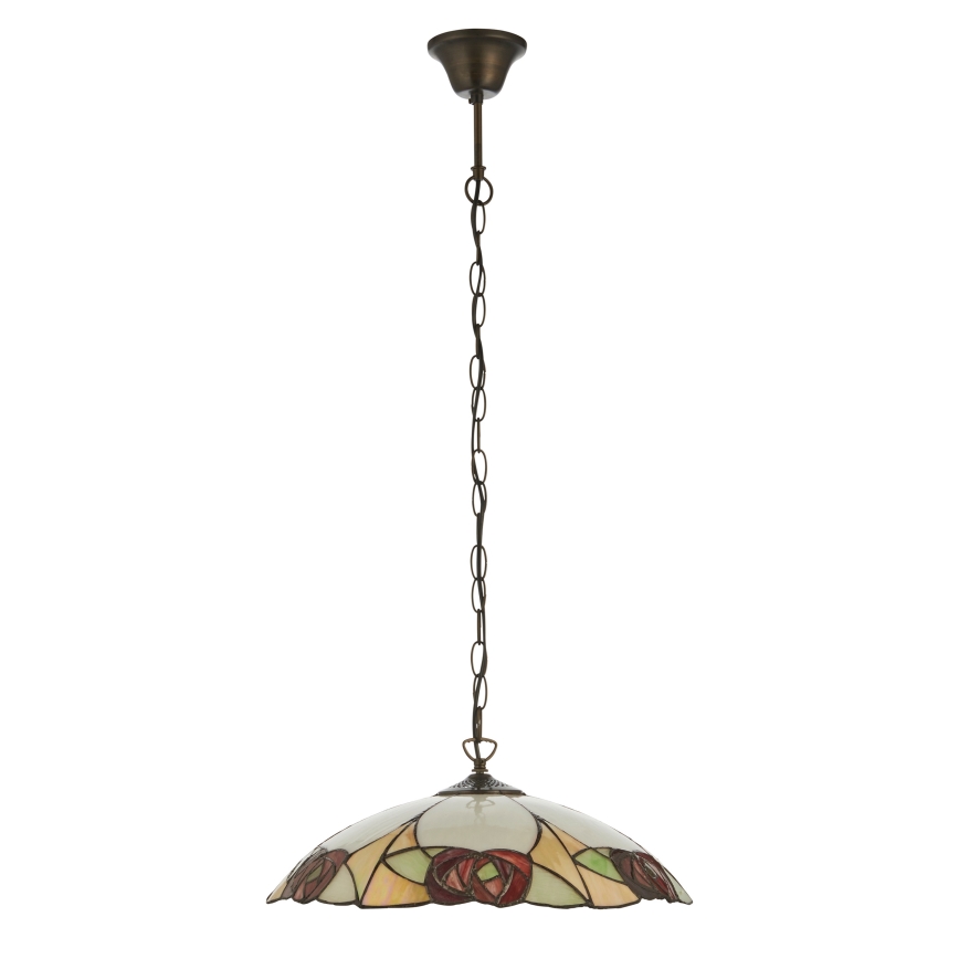 Endon 112197 - Lustre à chaîne Tiffany INGRAM 1xE27/60W/230V Ø 45 cm