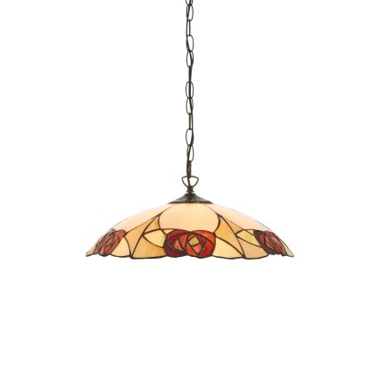 Endon 112197 - Lustre à chaîne Tiffany INGRAM 1xE27/60W/230V Ø 45 cm