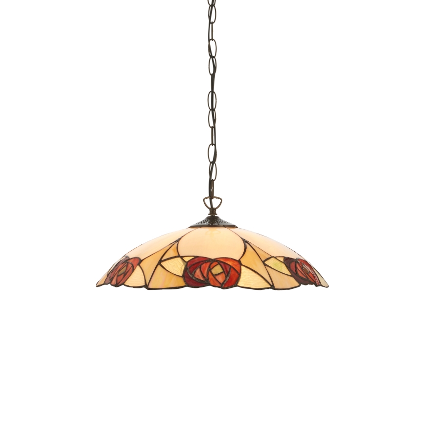 Endon 112197 - Lustre à chaîne Tiffany INGRAM 1xE27/60W/230V Ø 45 cm