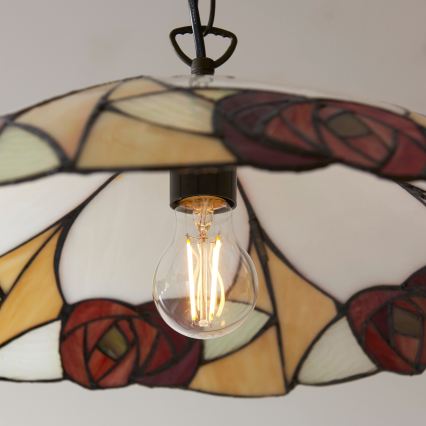 Endon 112197 - Lustre à chaîne Tiffany INGRAM 1xE27/60W/230V Ø 45 cm