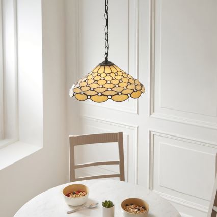 Endon 112226 - Suspension sur chaîne Tiffany PEARL 1xE27/10W/230V Ø 45 cm