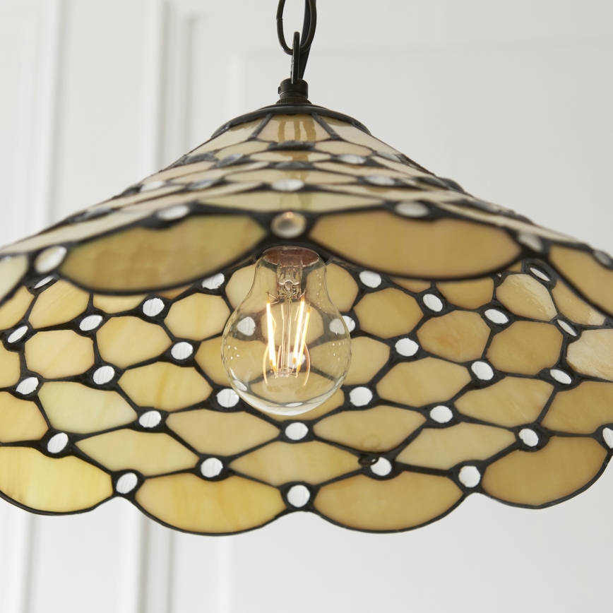 Endon 112226 - Suspension sur chaîne Tiffany PEARL 1xE27/10W/230V Ø 45 cm