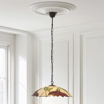 Endon 112246 - Suspension à chaîne Tiffany BOTANICA 1 x E27/60W/230V, Ø 45 cm