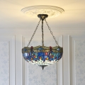 Endon 112250 - Lustre suspendu à chaîne Tiffany DRAGONFLY 3xE27/60W/230V Ø 50 cm
