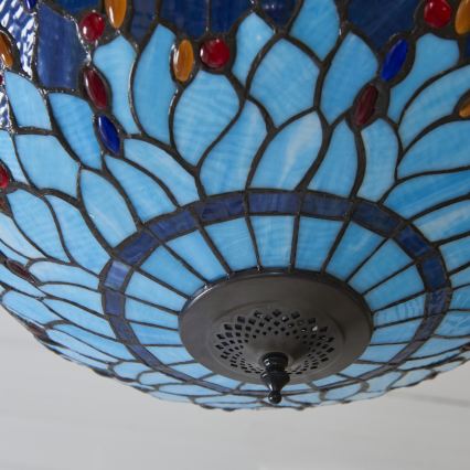 Endon 112250 - Lustre suspendu à chaîne Tiffany DRAGONFLY 3xE27/60W/230V Ø 50 cm