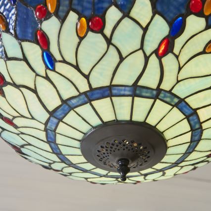 Endon 112250 - Lustre suspendu à chaîne Tiffany DRAGONFLY 3xE27/60W/230V Ø 50 cm