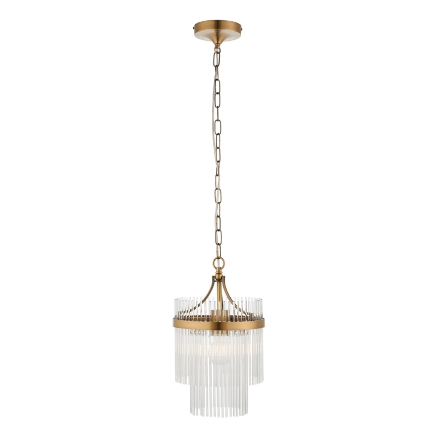 Endon 112572 - Suspension à chaîne MARIETTA 1xE27/10W/230V laiton/transparent