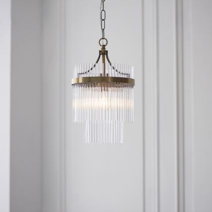 Endon 112572 - Suspension à chaîne MARIETTA 1xE27/10W/230V laiton/transparent