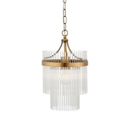 Endon 112572 - Suspension à chaîne MARIETTA 1xE27/10W/230V laiton/transparent