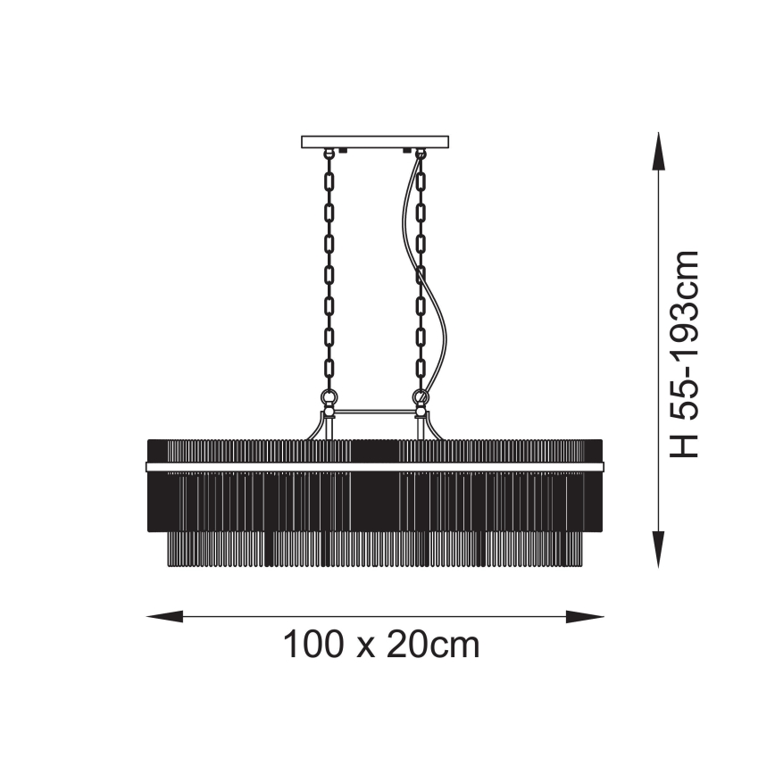 Endon 112573 - Suspension chaîne MARIETTA 4xE14/6W/230V laiton/transparent