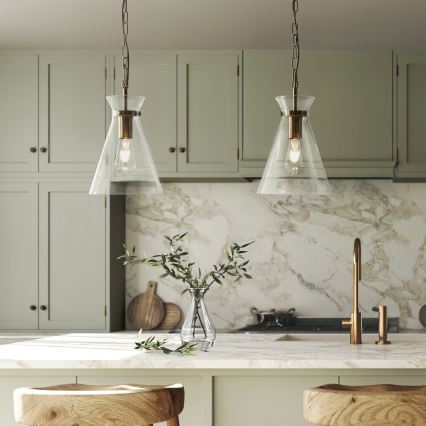 Endon 112859 - Suspension sur chaîne HARLOW 1xE27/10W/230V laiton