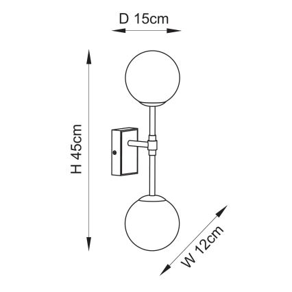 Endon 114042 - Applique murale 2xG9/3,2W/230V dorée