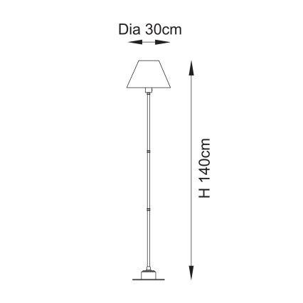Endon 114778 - Lampadaire rechargeable à intensité variable BURLEY LED/1,5W/5V laiton/bleu