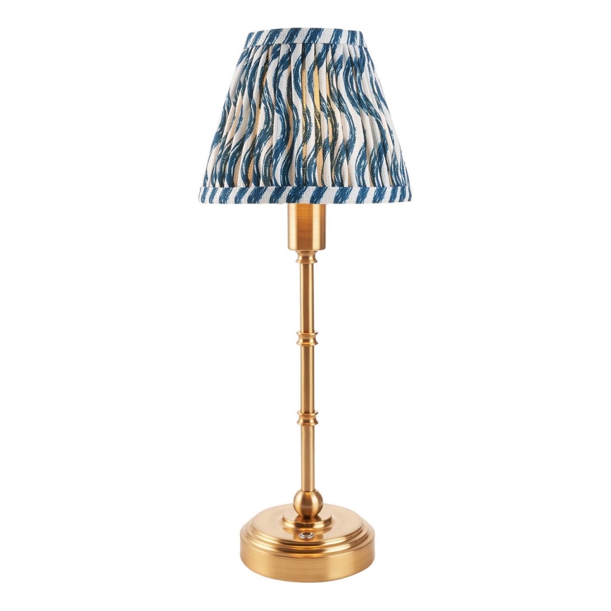 Endon 114796 - Lampe de table à intensité variable rechargeable BURLEY LED/1,5W/5V 3600 mAh laiton/bleu