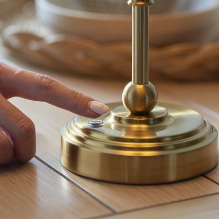 Endon 114796 - Lampe de table à intensité variable rechargeable BURLEY LED/1,5W/5V 3600 mAh laiton/bleu