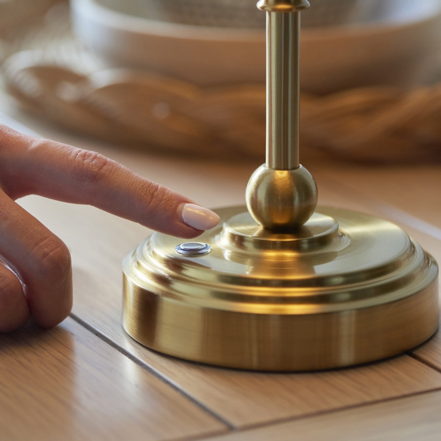 Endon 114796 - Lampe de table à intensité variable rechargeable BURLEY LED/1,5W/5V 3600 mAh laiton/bleu