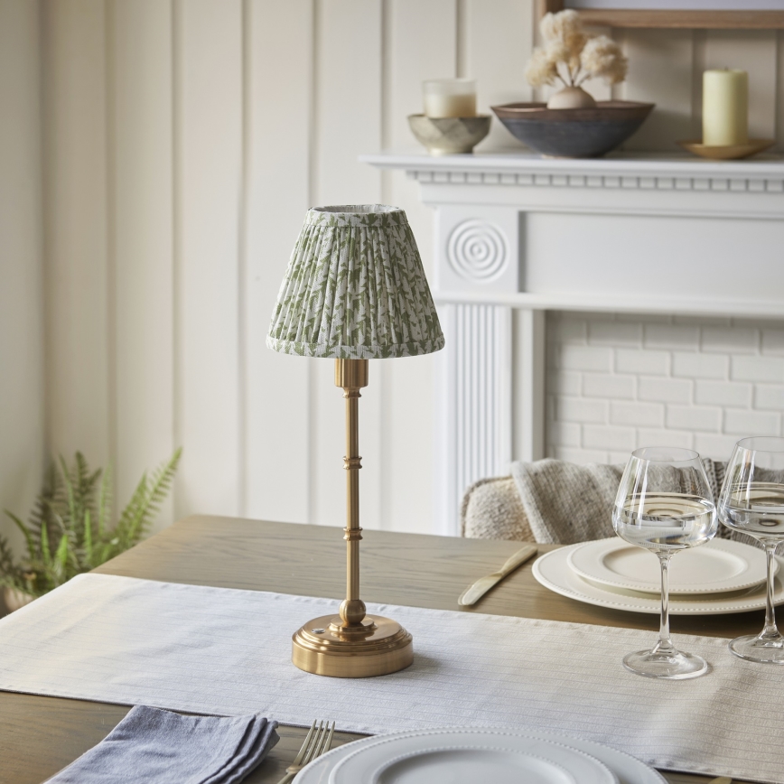 Endon 114800 - Lampe de table à intensité variable rechargeable BURLEY LED/1,5W/5V 3600 mAh laiton/vert