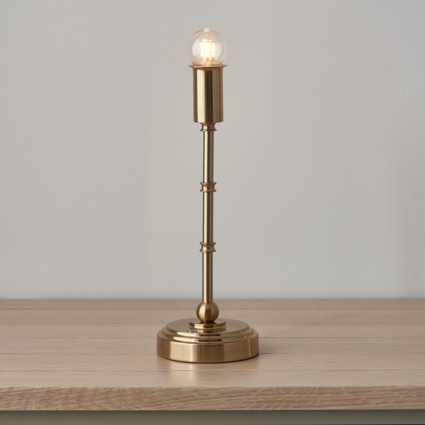 Endon 114804 - Lampe de table à intensité variable rechargeable BURLEY LED/1,5W/5V laiton/rose