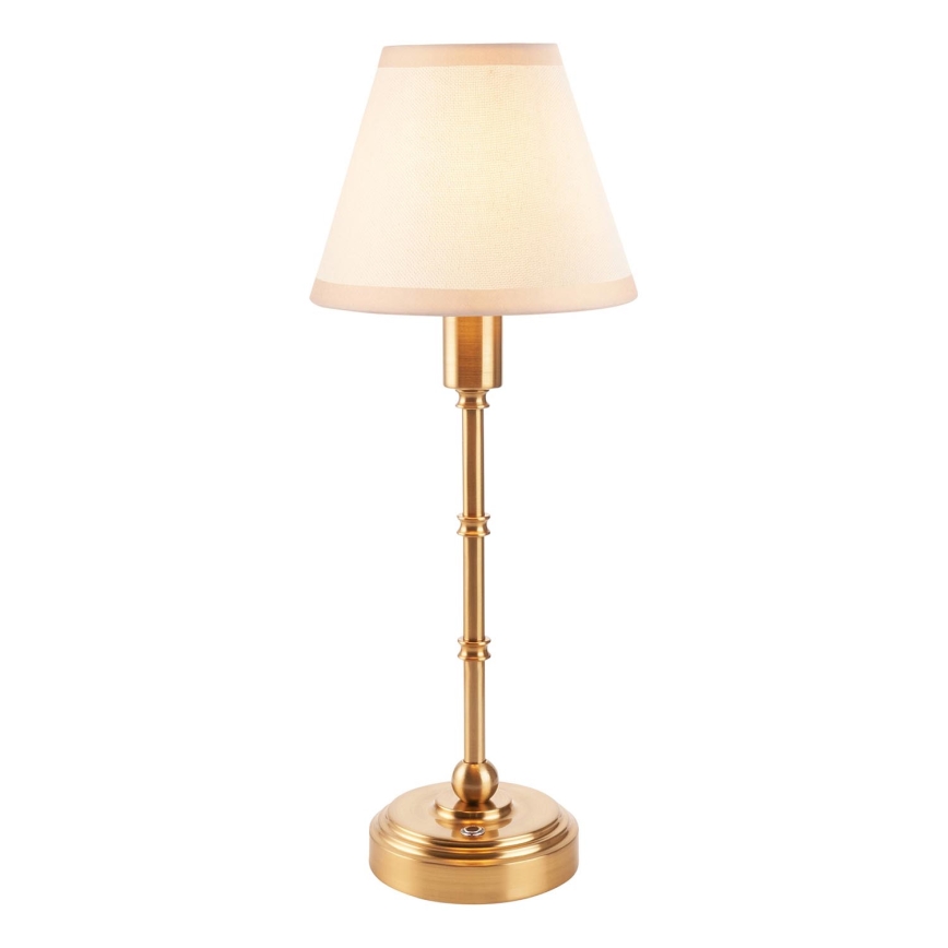 Endon 114811 - Lampe de table LED dimmable rechargeable BURLEY LED/1,5W/5V 3600 mAh laiton/blanc