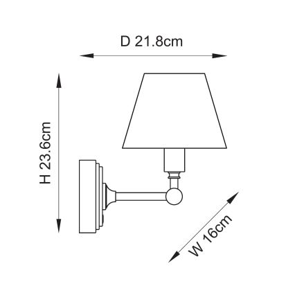 Endon 114830 - Lampe murale à intensité variable rechargeable BURLEY LED/1,5W/5V laiton/crémeux