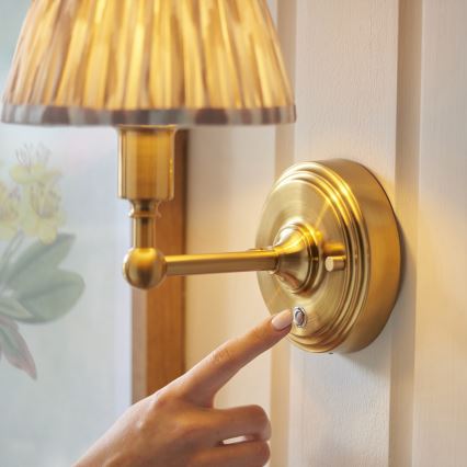 Endon 114831 - Lampe murale à intensité variable et rechargeable BURLEY LED/1,5W/5V 3600 mAh laiton/beige