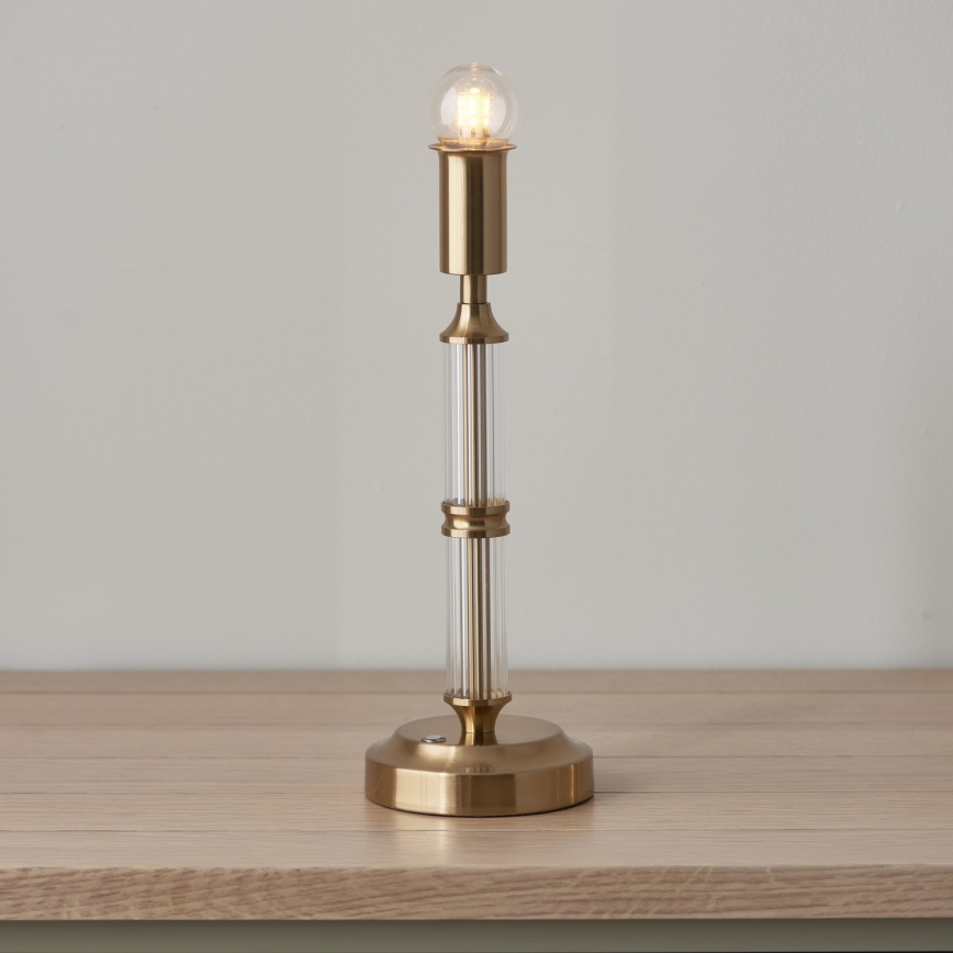 Endon 114846 - Lampe de table à intensité variable rechargeable MORTON LED/1,5W/5V 3600 mAh laiton/bleu