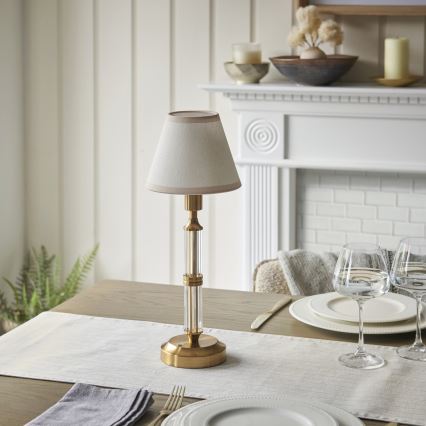 Endon 114849 - Lampe de table à intensité variable rechargeable MORTON LED/1,5W/5V 3600 mAh laiton/beige