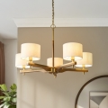 Endon 116994 - Lustre à chaîne HEATHCLIFF 5xE14/7W/230V laiton/frêne