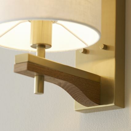Endon 116995 - Applique murale HEATHCLIFF 1xE14/7W/230V laiton/frêne
