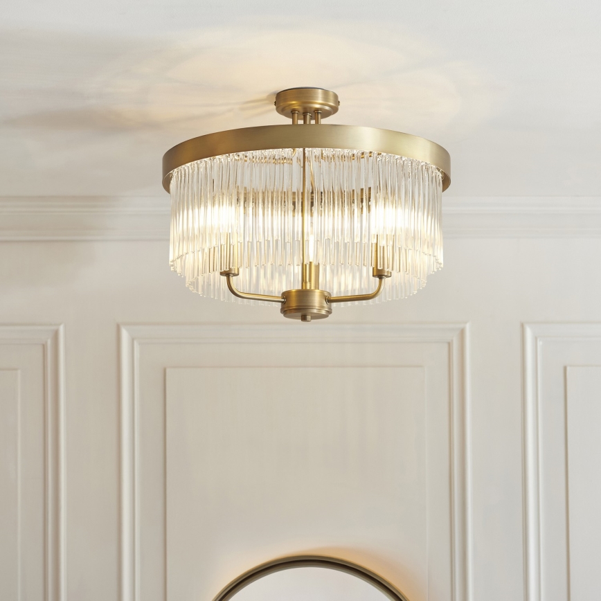 Endon 119109 - Plafonnier CLERMONT 3xE14/6W/230V en laiton