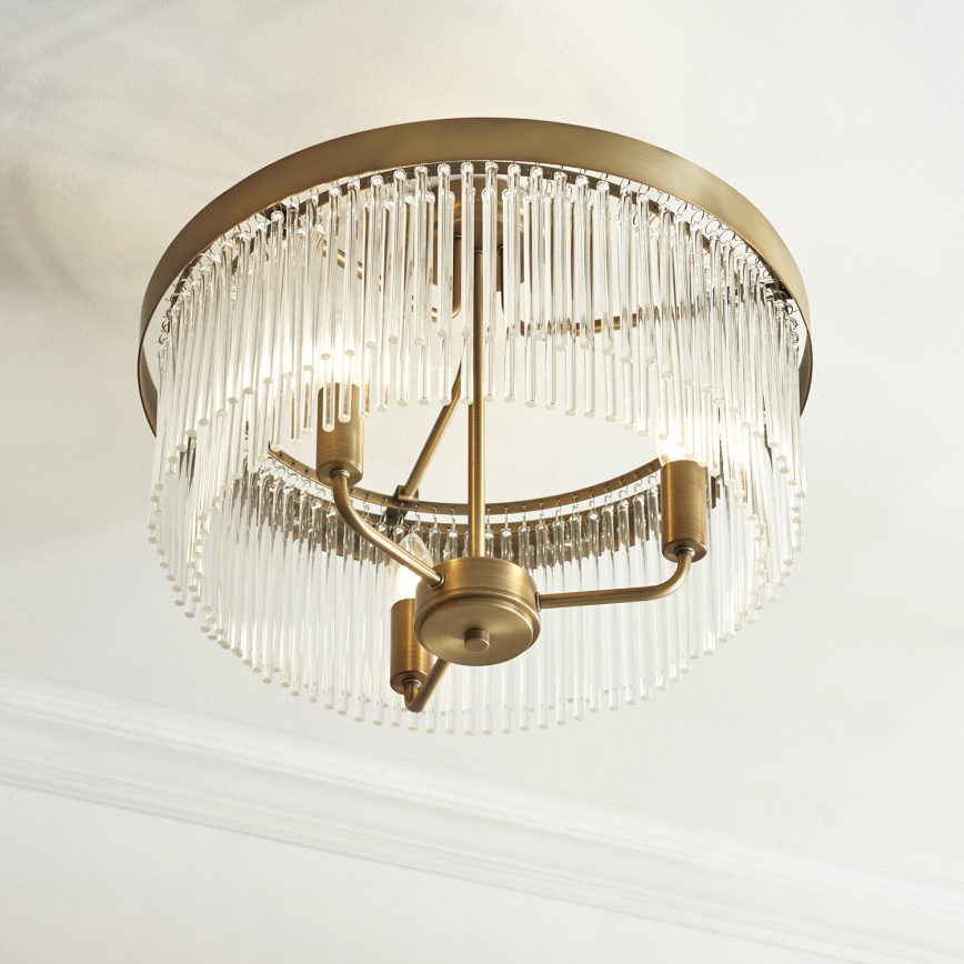 Endon 119109 - Plafonnier CLERMONT 3xE14/6W/230V en laiton