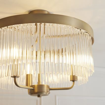Endon 119109 - Plafonnier CLERMONT 3xE14/6W/230V en laiton
