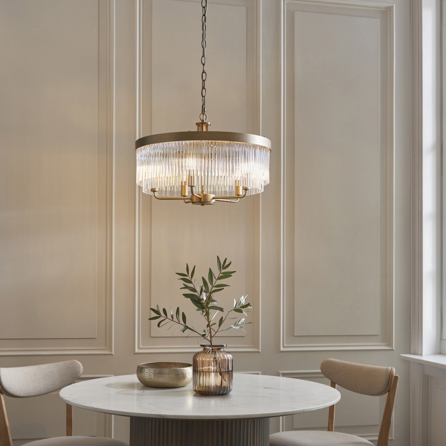 Endon 119110 - Lustre à chaîne CLERMONT 5xE14/6W/230V laiton