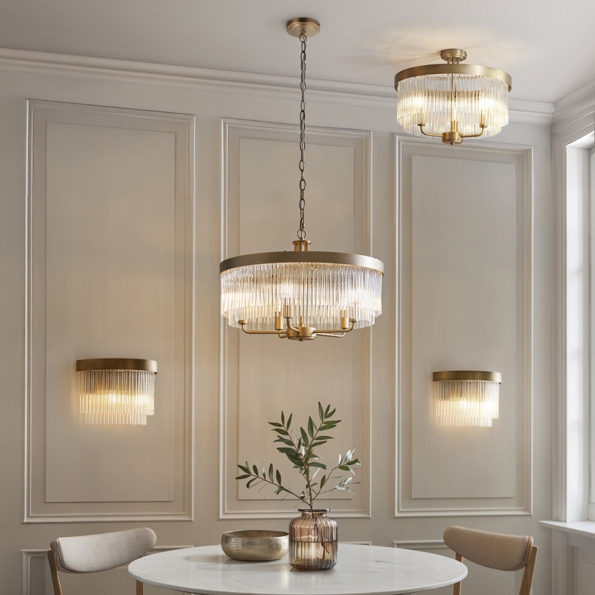 Endon 119110 - Lustre à chaîne CLERMONT 5xE14/6W/230V laiton