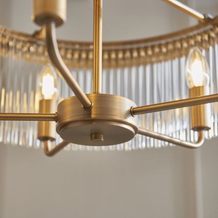 Endon 119110 - Lustre à chaîne CLERMONT 5xE14/6W/230V laiton