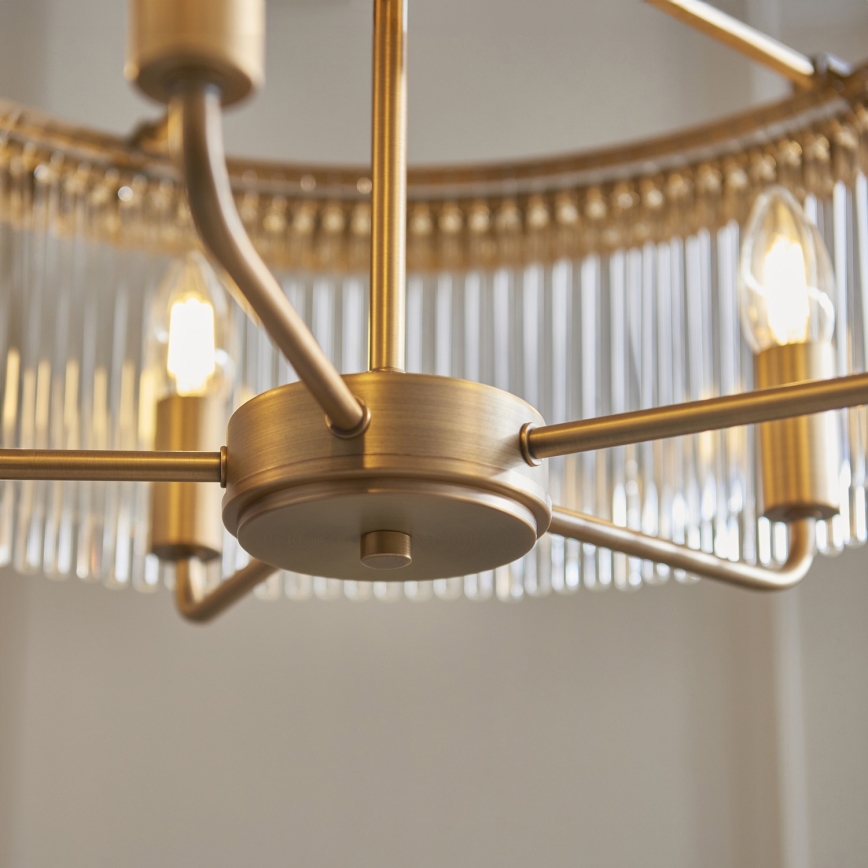 Endon 119110 - Lustre à chaîne CLERMONT 5xE14/6W/230V laiton