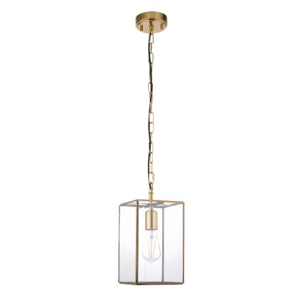 Endon 119142 - Suspension à chaîne HAMMOND 1xE27/10W/230V 17x17 cm laiton